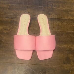 Schutz Avery Pink satin Sandals